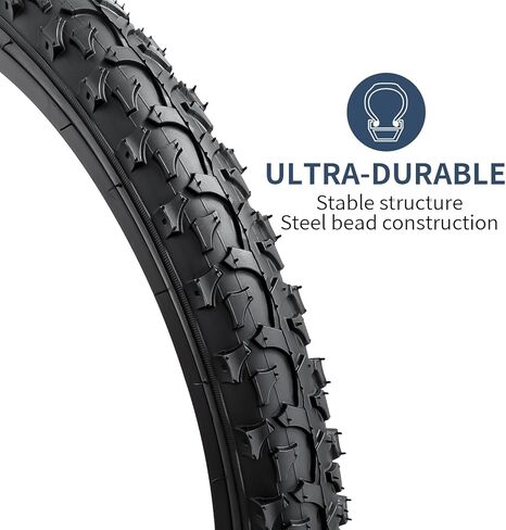 YUNSCM 2-PCS 18" Mountain Bike Tires 18x1.95/53-355 and 18" Heavy Duty Bike Tubes Schrader Valve Compatible with Mountain Bike 18 x 1.95 Kid Bicycle Tires and Tubes (Y-1221) in Kuwait