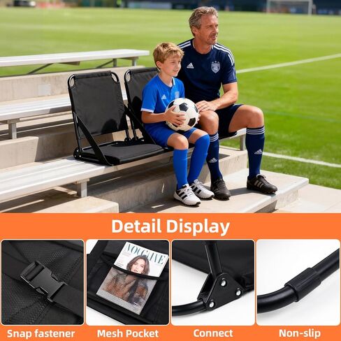 Yonderly Stadium Seats with Back Support, Bleacher Seat with Storage Pockets, Ideal for Viewing Platforms, Camping, Kayaking Seat in Saudi Arabia