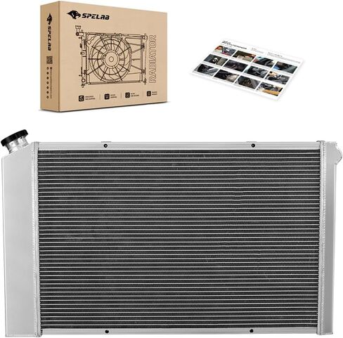 SPELAB CU162 4 Row Aluminum Radiator Compatible with Chevy 1970-1987 C/K/G Series Pickup Radiator, Malibu G-Body Monte Radiators, Compatible with Buick 1975-1987 Radiators with Fans Shroud +Relay kit in Saudi Arabia