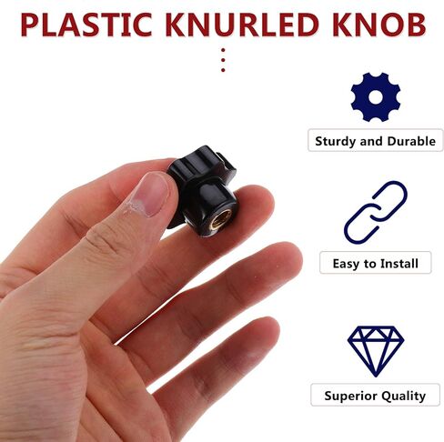 DECHOUS 12pcs Fit Thread Nut Screw Handle Knobs Plastic Clamping Knobs for Tools in Saudi Arabia