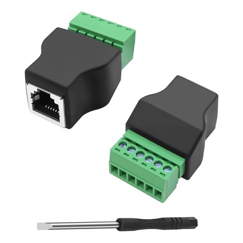 MEIRIYFA RJ12 ذكر إلى 6 دبوس موصل كتلة طرفية لولبية، إيثرنت RJ12 6P6C ذكر إلى 6 دبوس محول أطراف برغي لكابل الهاتف محول الصوت (2 قطعة) (ذكر) in Saudi Arabia
