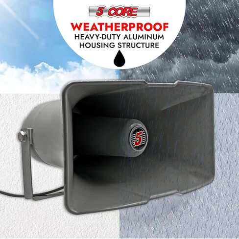 5 CORE 16 Inch PA Horn 400W Loud Speaker Bull Horn Loud Audio 10Ohm All Weather Indoor Outdoor Use Bracket and Hardware Included - SUH-400 1Pc in Saudi Arabia