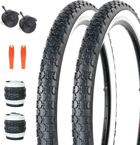 ZUKKA 24x2.125 Bike Tire Cruiser Bike Tire and Tube Classical Tread Folding Bicycle Tires for Beach Cruiser Bike Commuter Bike in Kuwait