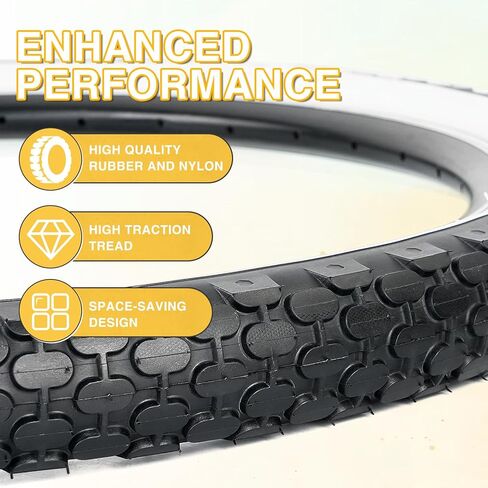 ZUKKA 24x2.125 Bike Tire Cruiser Bike Tire and Tube Classical Tread Folding Bicycle Tires for Beach Cruiser Bike Commuter Bike in Saudi Arabia