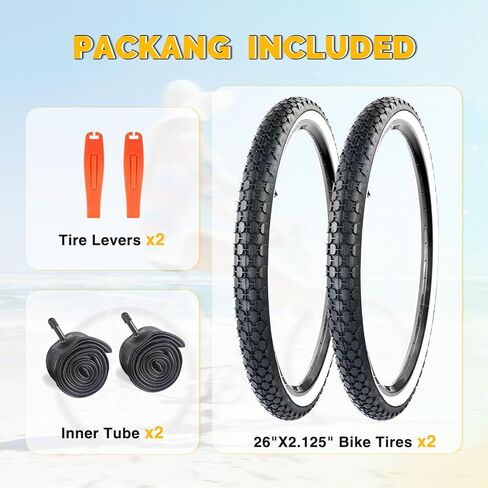 ZUKKA 24x2.125 Bike Tire Cruiser Bike Tire and Tube Classical Tread Folding Bicycle Tires for Beach Cruiser Bike Commuter Bike in Saudi Arabia