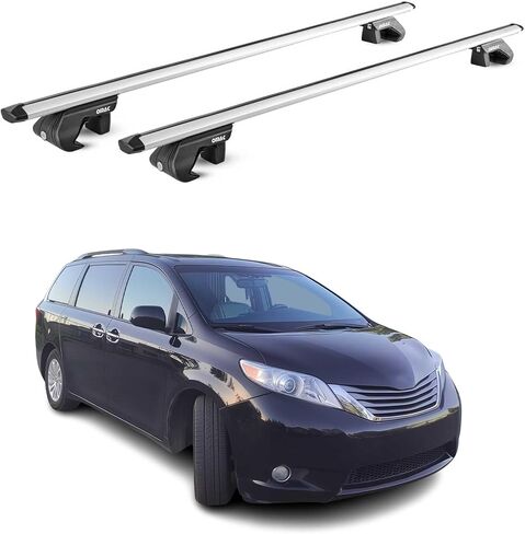 OMAC Roof Rack Cross Bars Luggage Carrier for Toyota Sienna 2011-2020 Alu Black 2Pcs in Saudi Arabia