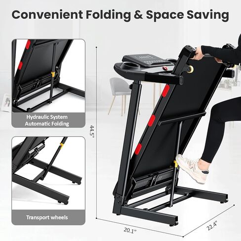 3.5 HP Auto Incline Treadmills for Home - Adjustable Height Handle Bars, 8.7 MPH, Wide Belt, 300+ lb Capacity in Saudi Arabia