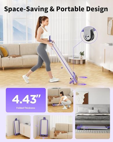 وسادة مشي قابلة للطي مع ميل بنسبة 15%/إضاءة RGB/شاشة عرض مزدوجة، جهاز مشي بقوة 3.5 حصان للمنزل، جهاز مشي محمول مع شريط مقبض و4 انحناءات قابلة للتعديل، سعة 350 رطل، تطبيق ذكي in Kuwait