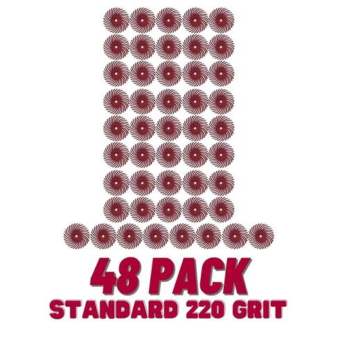 أقراص Dedeco Sunburst ذات الشعيرات الشعاعية 48 عبوة - منحنية 7/8 بوصة - أحمر 220 حبيبة (قياسية) - أكسيد الألومنيوم للتلميع والتشطيب in Kuwait