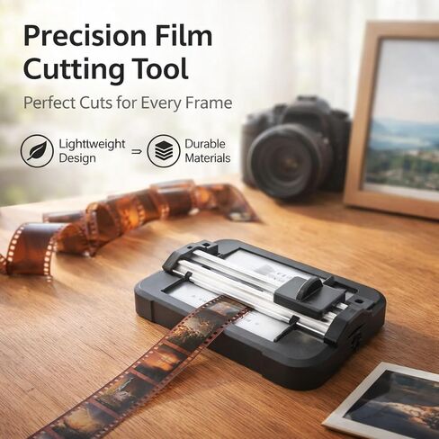 Negative Slide Film Cutter, 35mm 120 135 Format Film Strip, 11 Level Brightness Adjustable LED Backlight Panel - Precise Cutting, Anti Slip Design, Ideal for Photographers and in Saudi Arabia