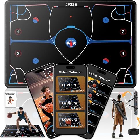 Presents Basketball Footstep Training Mat, Basketball Footwork Mats for Training, Basketball Train Mat for All Levels - Portable Non-Slip Equipment to Enhance Agility, Jumps and Control in Kuwait
