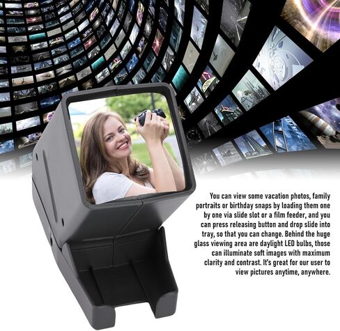 Fdit Portable 35mm Slide Magnification LED Film Viewer with USB Battery Power for Slides Negatives Desktop Photo Viewer in Saudi Arabia