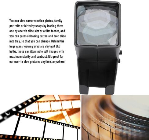 Fdit Portable 35mm Slide Magnification LED Film Viewer with USB Battery Power for Slides Negatives Desktop Photo Viewer in Saudi Arabia