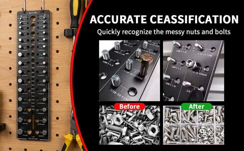 51-in-1 Bolt Size Finder & Thread Checker, 32 Metric & 32 SAE Nut and Bolt Thread Gauge with 19 Drill Bit Checker, CNC-Machined Aluminum Screw Size Chart, Go/No-Go ANSI Standard, Non-Slip Base. in Saudi Arabia