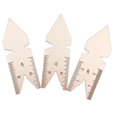 3 قطع من الفولاذ المقاوم للصدأ مقياس مركزي، 55 درجة و60 درجة برغي ذيل السمكة قياس مركزي لولبي لولبي مخرطة أداة قطع مقاييس درجة الخيط مجموعة أدوات قياس الميكانيكي in Kuwait