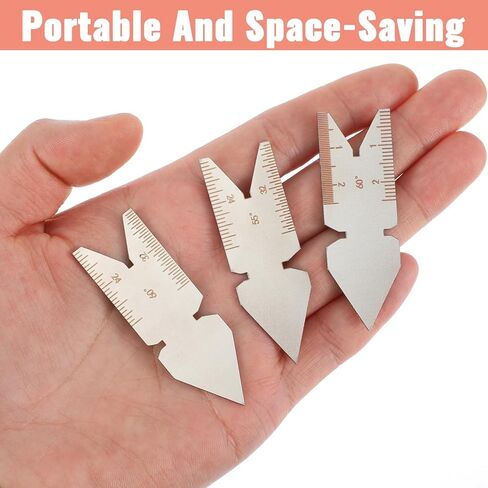 3 قطع من الفولاذ المقاوم للصدأ مقياس مركزي، 55 درجة و60 درجة برغي ذيل السمكة قياس مركزي لولبي لولبي مخرطة أداة قطع مقاييس درجة الخيط مجموعة أدوات قياس الميكانيكي in Kuwait