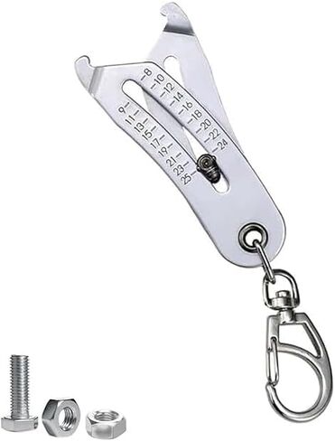 2025 Bolt Size Finder Keychain, Portable Precision Thread Size Checker Keychain, Nut and Bolt Thread Identifier Gauge Tool for Fast Measurement, Clear Dual Unit (Metric & Imperial) in Saudi Arabia