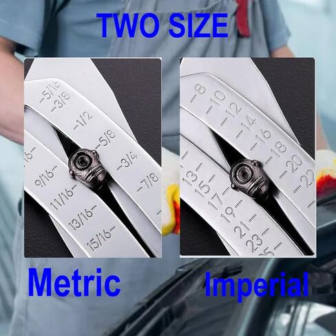 2025 Bolt Size Finder Keychain, Portable Precision Thread Size Checker Keychain, Nut and Bolt Thread Identifier Gauge Tool for Fast Measurement, Clear Dual Unit (Metric & Imperial) in Saudi Arabia