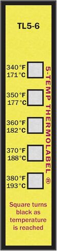 5-Temp Thermolabel 340-380 درجة فهرنهايت حزمة ملصقات لدرجة الحرارة مكونة من 16 ملصقًا in Kuwait