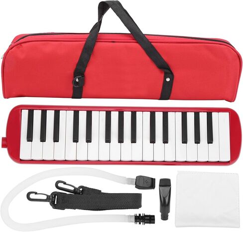 Melodica 32 Key Wind Musical Instrument - Perfect for Beginners with Premium Sound and Convenient Accessories (Red) in Saudi Arabia