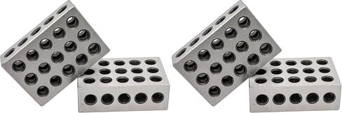 Pair 1" x 2" x 3" Precision Steel 1-2-3 123 Blocks 23 Holes (Pack of 2) in Kuwait