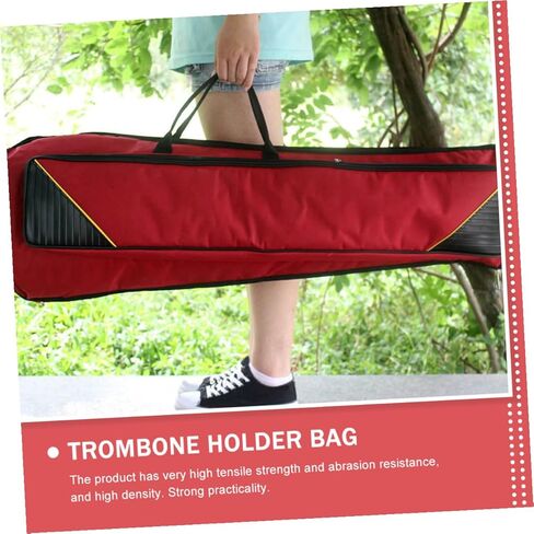 Kisangel Waterproof Thickened Oxford Cloth Trombone Storage Case, Portable Tenor Trombone Carry Bag with Red Protective Cover for Travel and Instrument Storage in Saudi Arabia
