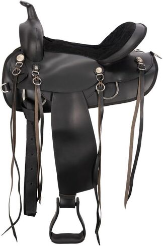 Schneiders Deluxe Lightweight Round Skirt Synthetic Western Trail Saddle | Lightweight 18 lb Design | Easy-Care Synthetic | Comfortable Trail Horse Saddle in Saudi Arabia