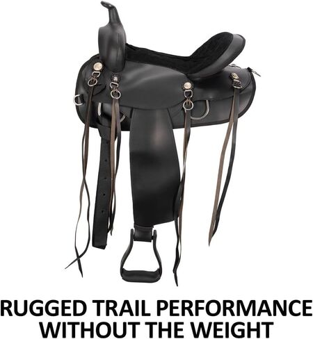 Schneiders Deluxe Lightweight Round Skirt Synthetic Western Trail Saddle | Lightweight 18 lb Design | Easy-Care Synthetic | Comfortable Trail Horse Saddle in Saudi Arabia