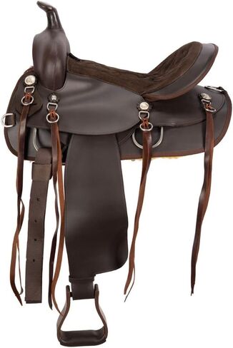 Schneiders Deluxe Lightweight Round Skirt Synthetic Western Trail Saddle | Lightweight 18 lb Design | Easy-Care Synthetic | Comfortable Trail Horse Saddle in Saudi Arabia