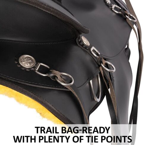 Schneiders Deluxe Lightweight Round Skirt Synthetic Western Trail Saddle | Lightweight 18 lb Design | Easy-Care Synthetic | Comfortable Trail Horse Saddle in Saudi Arabia