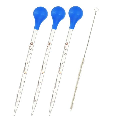 طقم Patikil Traderged Dropper Pipettes ، 3 PCS 25ML Borosilicate Glass ماصة مع غطاء مطاطي أزرق وفرشاة لنقل السائل للمختبر ، الكيمياء ، واضحة in Kuwait