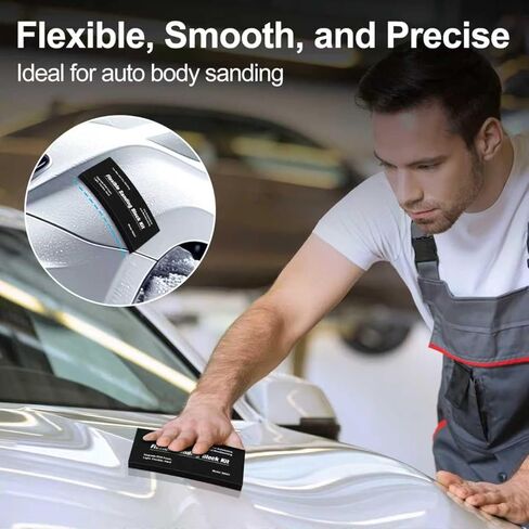 7Pcs Sanding Block Kit with Sandpaper Flexible EVA Foam Sanding Blocks Wet or Dry Autobody Sanding Kit for Woodworking Automotive Car Bodywork in Kuwait