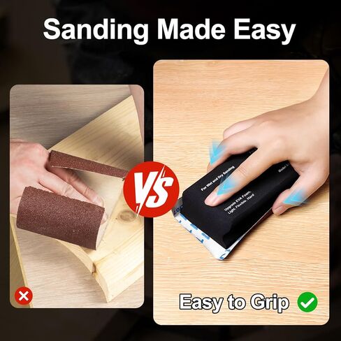 7Pcs Sanding Block Kit with Sandpaper Flexible EVA Foam Sanding Blocks Wet or Dry Autobody Sanding Kit for Woodworking Automotive Car Bodywork in Kuwait
