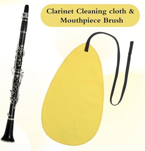 4 Pcs Clarinet Cleaning Cloth,Two-Layer Alto Sax Swab,Flute Clarinet Swabs Cloth Kit with Weighted Cord,Suitable for Clarinets, Piccolo, Flute, Saxophones,Yellow in Kuwait