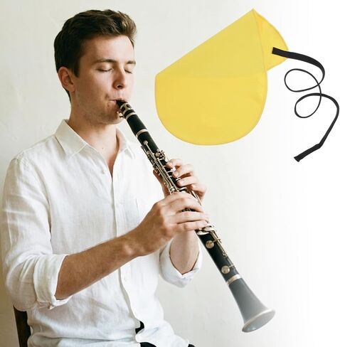 4 Pcs Clarinet Cleaning Cloth,Two-Layer Alto Sax Swab,Flute Clarinet Swabs Cloth Kit with Weighted Cord,Suitable for Clarinets, Piccolo, Flute, Saxophones,Yellow in Kuwait