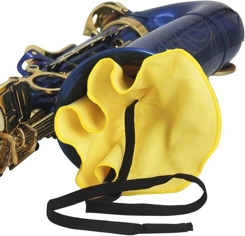 Alto Tenor Soprano Saxophone Cleaning Cloth Kit, Sax Microfiber Cleaning Cotton Cloth with Reed Case & Mouthpiece Brush & Gloves & Neck Strap, Wind Woodwind Clarinet Flute Trumpet Clean Care Swab in Saudi Arabia