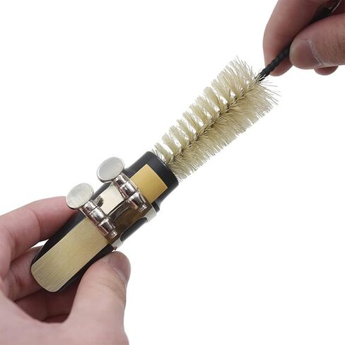 Alto Tenor Soprano Saxophone Cleaning Cloth Kit, Sax Microfiber Cleaning Cotton Cloth with Reed Case & Mouthpiece Brush & Gloves & Neck Strap, Wind Woodwind Clarinet Flute Trumpet Clean Care Swab in Saudi Arabia