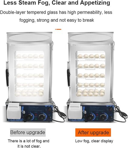 5-Layer Commercial Bun Steamer, Electric Dim Sum Steamer for Bao Buns, 1200W, Temperature Range + Timing, Electric Food Steamer Warmers in Saudi Arabia