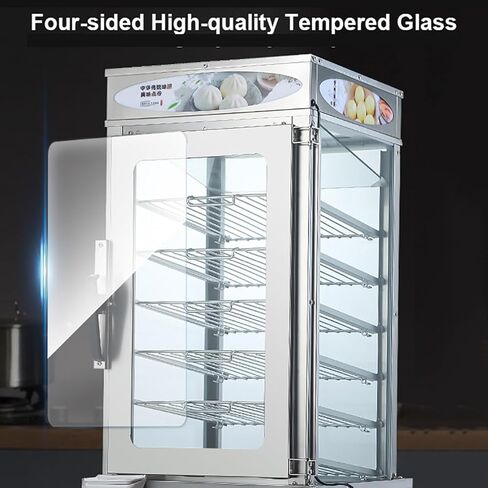 6-Layer 2200W Commercial Electric Steamer - Temperature Range 30-110℃, Anti-Dry Burn Food Steamer & Warmer for Restaurants, Buffets, and Food Service in Saudi Arabia