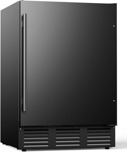 24 Inch Beverage Refrigerator, 180 Can Under Counter Fridge, Stainless Steel Beer Fridge for Built-in & Freestanding, Outdoor Refrigerator for Soda, Beer, Wine (Black) in Saudi Arabia