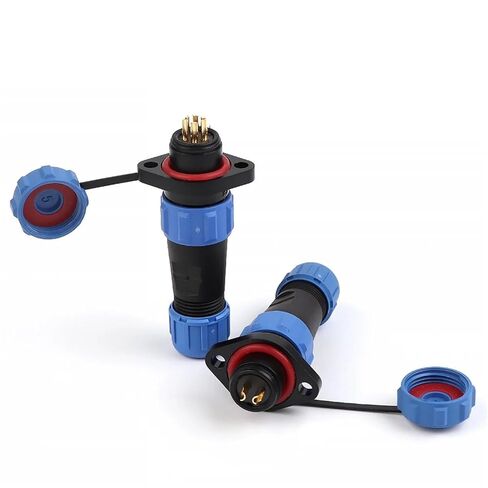 SP13 Flange Type Waterproof Socket Electrical Cable Wire Outdoor IP68 Industrial Connectors Male Female(SP13-5F) in Kuwait