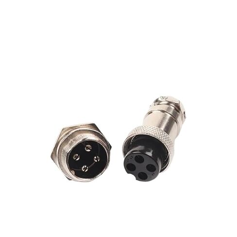 1Set GX16 Nut Type Male & Female Electrical Connector 2/3/4/5/6/7/8/9/10 Pin Circular Socket Wire Panel(GX16-4 Nut Type) in Kuwait