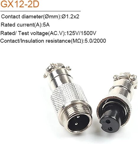 1Set GX12 Docking 2/3/4/5/ Pin 12mm Metal Connector Butt Joint Socket Male& Female Circular Panel(GX12-5 Butt Type) in Kuwait