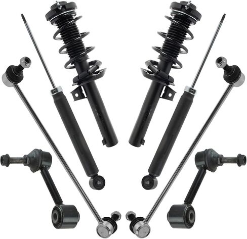 TRQ Front and Rear Suspension Kit Complete Strut & Coil Spring Assembly Shock Absorber Sway Bar Stabilizer Link Compatible with 2012-2018 Volkswagen Passat in Kuwait