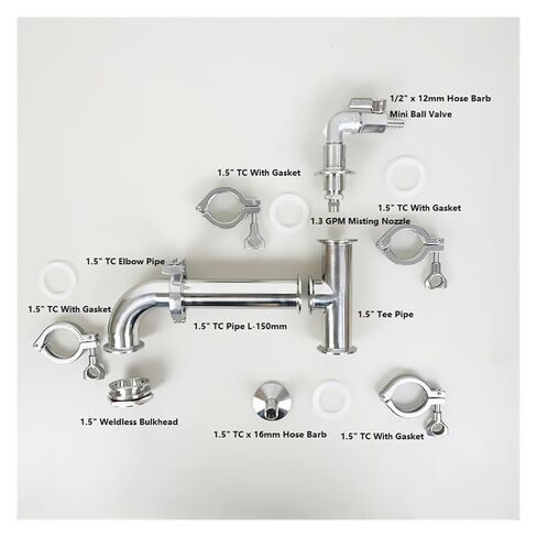 نوع جديد 1.5 "مكثف بخار ثلاثي المشبك المنزلي بدون لحام، جزء غلاية الغليان الداخلي لتقطير 304 من الفولاذ المقاوم للصدأ in Kuwait