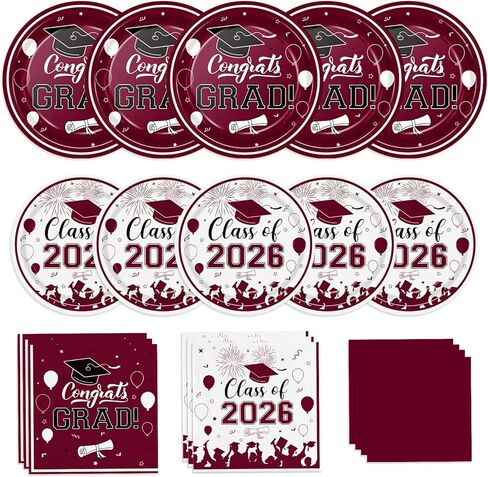 لوحات التخرج لوحات مناديل 2025 لحفلات التخرج لوازم لوحات الورق الأرجواني مناديل كوكتيل على التهاني التي يمكن التخلص منها ديكورات الحزب الخريج تخدم 50 in Kuwait