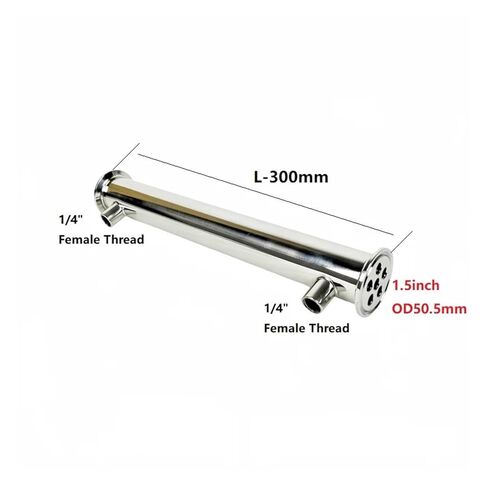 1.5 بوصة OD50.5mm، مكثف ثلاثي المشبك لإزالة البلغم/التقطير مع خيط أنثى 1/4 بوصة، H-300 مم، 6 أنابيب بالداخل، ID8mm SS304 in Kuwait