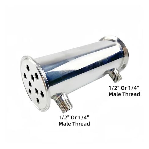 3 بوصة OD91mm، TC Dephlegmator/مكثف مع 1/2 بوصة أو 1/4 بوصة خيط ذكر/أنثى للتقطير، 9 أنابيب داخل ID 9 مم، L-200 مم، SS304 (خيط ذكر، 1/2 بوصة) in Kuwait