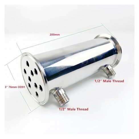 3 بوصة OD91mm، TC Dephlegmator/مكثف مع 1/2 بوصة أو 1/4 بوصة خيط ذكر/أنثى للتقطير، 9 أنابيب داخل ID 9 مم، L-200 مم، SS304 (خيط ذكر، 1/2 بوصة) in Kuwait