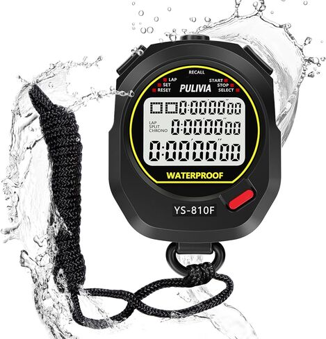 Waterproof Stopwatch Timer 10 Lap Split Memory Digital Stop Watch for Sports in Kuwait